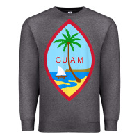 Charcoal Heather guam coat of arms souvenir gift flag chamorro t shirt Premium Sweatshirt - linhVisuals