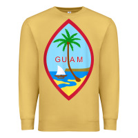 Antique Gold guam coat of arms souvenir gift flag chamorro t shirt Premium Sweatshirt - linhVisuals