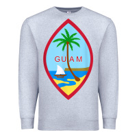Heather Grey guam coat of arms souvenir gift flag chamorro t shirt Premium Sweatshirt - linhVisuals