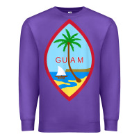 Purple guam coat of arms souvenir gift flag chamorro t shirt Premium Sweatshirt - linhVisuals