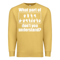 Antique Gold funny sign language gift men women hand symbol interpreter t shirt Premium Sweatshirt - linhVisuals