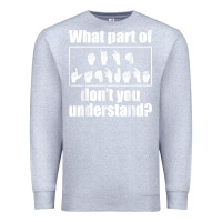 Heather Grey funny sign language gift men women hand symbol interpreter t shirt Premium Sweatshirt - linhVisuals