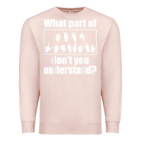 Pale Pink funny sign language gift men women hand symbol interpreter t shirt Premium Sweatshirt - linhVisuals