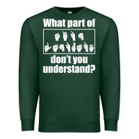 Sports Green funny sign language gift men women hand symbol interpreter t shirt Premium Sweatshirt - linhVisuals