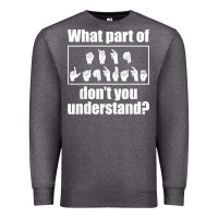 Charcoal Heather funny sign language gift men women hand symbol interpreter t shirt Premium Sweatshirt - linhVisuals