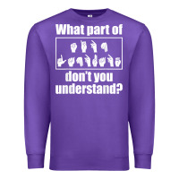 Purple funny sign language gift men women hand symbol interpreter t shirt Premium Sweatshirt - linhVisuals
