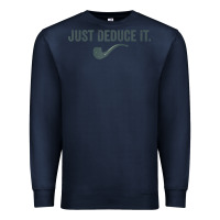Navy just deduce it funny sherlock holmes detective raglan baseball tee Premium Sweatshirt - linhVisuals