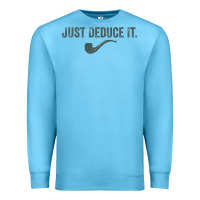 Ocean Blue just deduce it funny sherlock holmes detective raglan baseball tee Premium Sweatshirt - linhVisuals