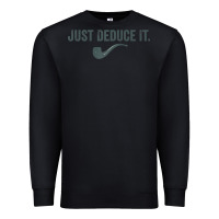 Black just deduce it funny sherlock holmes detective raglan baseball tee Premium Sweatshirt - linhVisuals