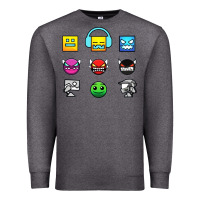 Charcoal Heather geometry dash insane Premium Sweatshirt - linhVisuals