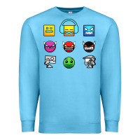 Ocean Blue geometry dash insane Premium Sweatshirt - linhVisuals