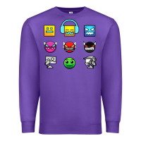 Purple geometry dash insane Premium Sweatshirt - linhVisuals