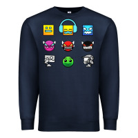 Navy geometry dash insane Premium Sweatshirt - linhVisuals