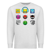 Oatmeal Heather geometry dash insane Premium Sweatshirt - linhVisuals
