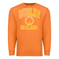 Carrot womens dublin ireland varsity style shamrock green with amber print v Premium Sweatshirt - linhVisuals