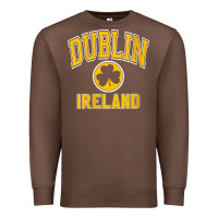 Chestnut womens dublin ireland varsity style shamrock green with amber print v Premium Sweatshirt - linhVisuals