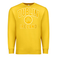 Lemon womens dublin ireland varsity style shamrock green with amber print v Premium Sweatshirt - linhVisuals