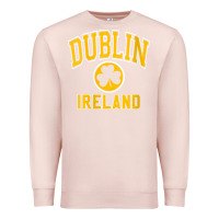 Pale Pink womens dublin ireland varsity style shamrock green with amber print v Premium Sweatshirt - linhVisuals