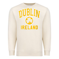 Sandshell womens dublin ireland varsity style shamrock green with amber print v Premium Sweatshirt - linhVisuals