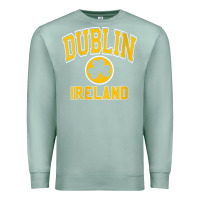 Seafoam womens dublin ireland varsity style shamrock green with amber print v Premium Sweatshirt - linhVisuals