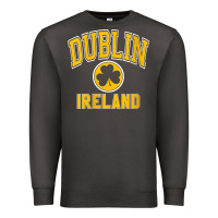 Smoke womens dublin ireland varsity style shamrock green with amber print v Premium Sweatshirt - linhVisuals