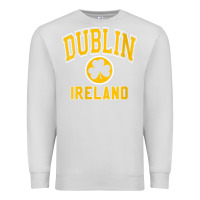 Dove Grey womens dublin ireland varsity style shamrock green with amber print v Premium Sweatshirt - linhVisuals