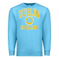 Ocean Blue womens dublin ireland varsity style shamrock green with amber print v Premium Sweatshirt - linhVisuals