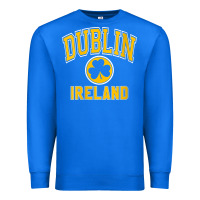 True Royal womens dublin ireland varsity style shamrock green with amber print v Premium Sweatshirt - linhVisuals