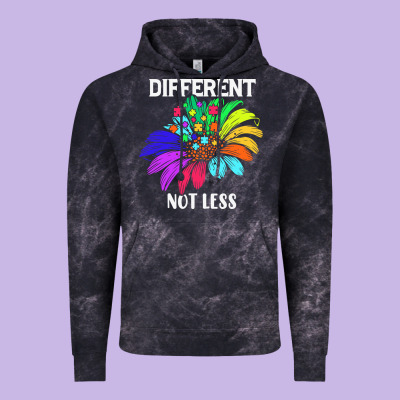 Different Not Less Daisy Autism Puzzle Vintage Hoodie Designed By Cowhidedigitalart