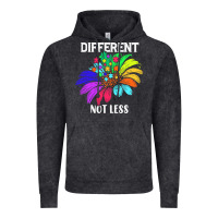 Vintage Black Different Not Less Daisy Autism Puzzle Vintage Hoodie - CowhideDigitalArt