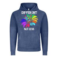 Vintage Denim Different Not Less Daisy Autism Puzzle Vintage Hoodie - CowhideDigitalArt