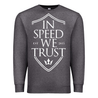 Charcoal Heather in speed we trust Premium Sweatshirt - linhVisuals
