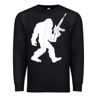 Black bigfoot with rifle sasquatch 2nd amendment gun t shirt Premium Sweatshirt - linhVisuals