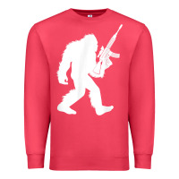 Cardinal bigfoot with rifle sasquatch 2nd amendment gun t shirt Premium Sweatshirt - linhVisuals