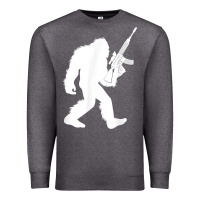 Charcoal Heather bigfoot with rifle sasquatch 2nd amendment gun t shirt Premium Sweatshirt - linhVisuals