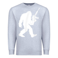 Heather Grey bigfoot with rifle sasquatch 2nd amendment gun t shirt Premium Sweatshirt - linhVisuals