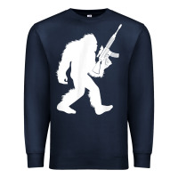 Navy bigfoot with rifle sasquatch 2nd amendment gun t shirt Premium Sweatshirt - linhVisuals