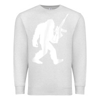Oatmeal Heather bigfoot with rifle sasquatch 2nd amendment gun t shirt Premium Sweatshirt - linhVisuals