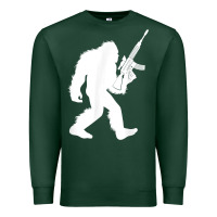 Sports Green bigfoot with rifle sasquatch 2nd amendment gun t shirt Premium Sweatshirt - linhVisuals