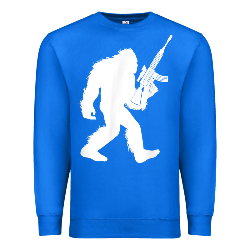 Bigfoot With Rifle Sasquatch 2nd Amendment Gun T Shirt Premium Sweatshirt by linhVisuals | Teevron