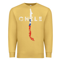 Antique Gold chilean map and flag   distressed chile souvenir t shirt Premium Sweatshirt - linhVisuals