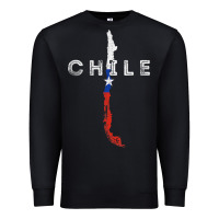 Black chilean map and flag   distressed chile souvenir t shirt Premium Sweatshirt - linhVisuals