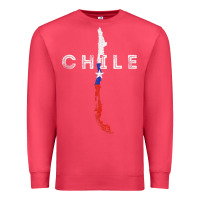Cardinal chilean map and flag   distressed chile souvenir t shirt Premium Sweatshirt - linhVisuals