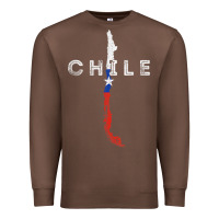 Chestnut chilean map and flag   distressed chile souvenir t shirt Premium Sweatshirt - linhVisuals