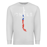 Dove Grey chilean map and flag   distressed chile souvenir t shirt Premium Sweatshirt - linhVisuals