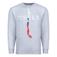 Heather Grey chilean map and flag   distressed chile souvenir t shirt Premium Sweatshirt - linhVisuals