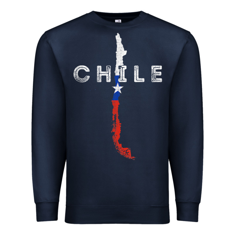 Chilean Map And Flag   Distressed Chile Souvenir T Shirt Premium Sweatshirt by linhVisuals | Teevron