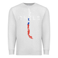 Oatmeal Heather chilean map and flag   distressed chile souvenir t shirt Premium Sweatshirt - linhVisuals