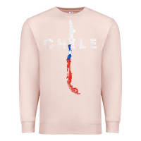 Pale Pink chilean map and flag   distressed chile souvenir t shirt Premium Sweatshirt - linhVisuals