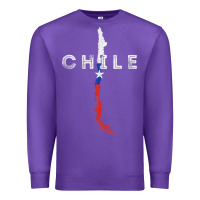 Purple chilean map and flag   distressed chile souvenir t shirt Premium Sweatshirt - linhVisuals